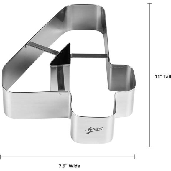 Ateco Extra Large Number 4 Cake Cutter Birthday Cake Kitchen Suppliy - Picture 2 of 7